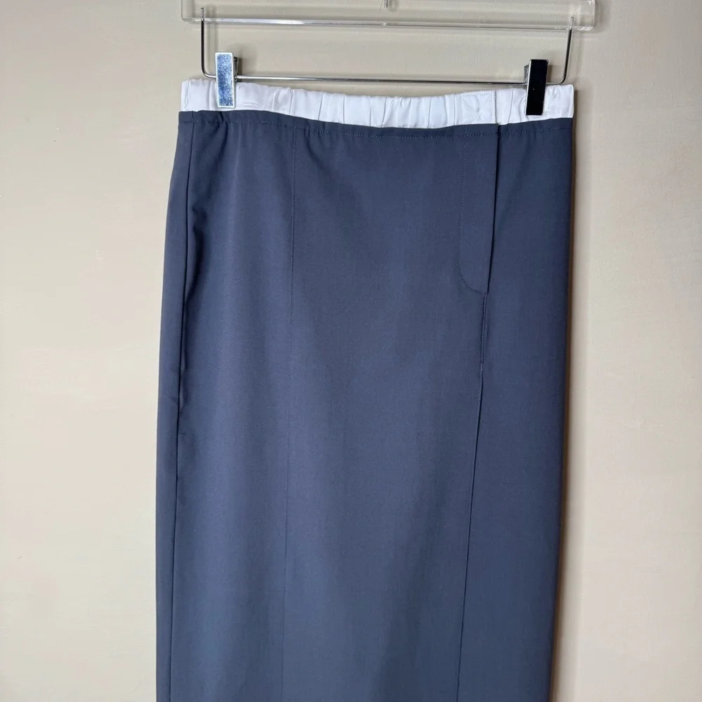 Zara Midi skirt Mid-rise and elastic waistband pencil high split skirt size sm